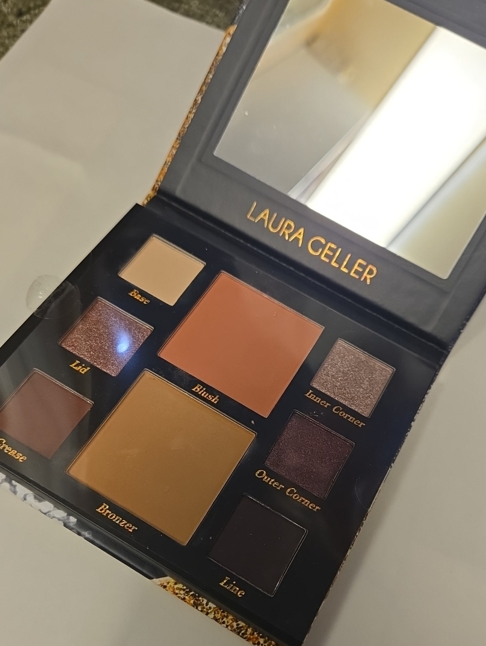 Laura Geller Warm Toned Eyeshadow & Bronzer Palette — Bronze, Gold, Mauve
